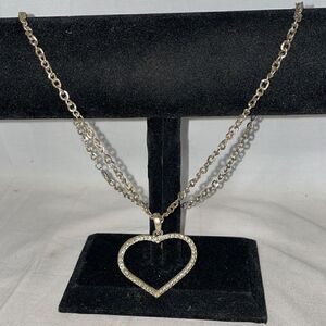 Chain Necklace with a large heart emblem